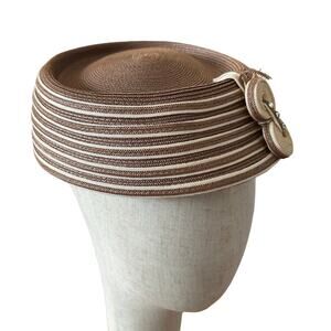 Vintage Roberta Bernays Woven Cocktail Hat 1950s–60s